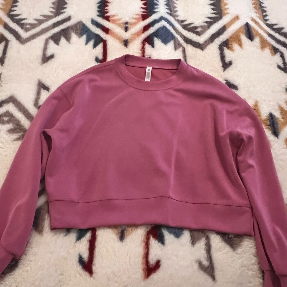 Lululemon Softstreme Perfectly Oversized Cropped Crew (Rose)